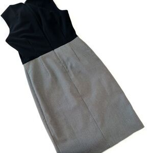 White House Black Market Womens 4 Black Twist Houndstooth Sheath Midi Dress